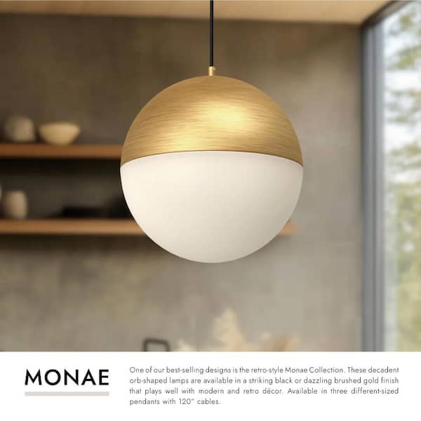 KUZCO Monae 8 in. 1 Light 17-Watt Black Integrated LED Pendant