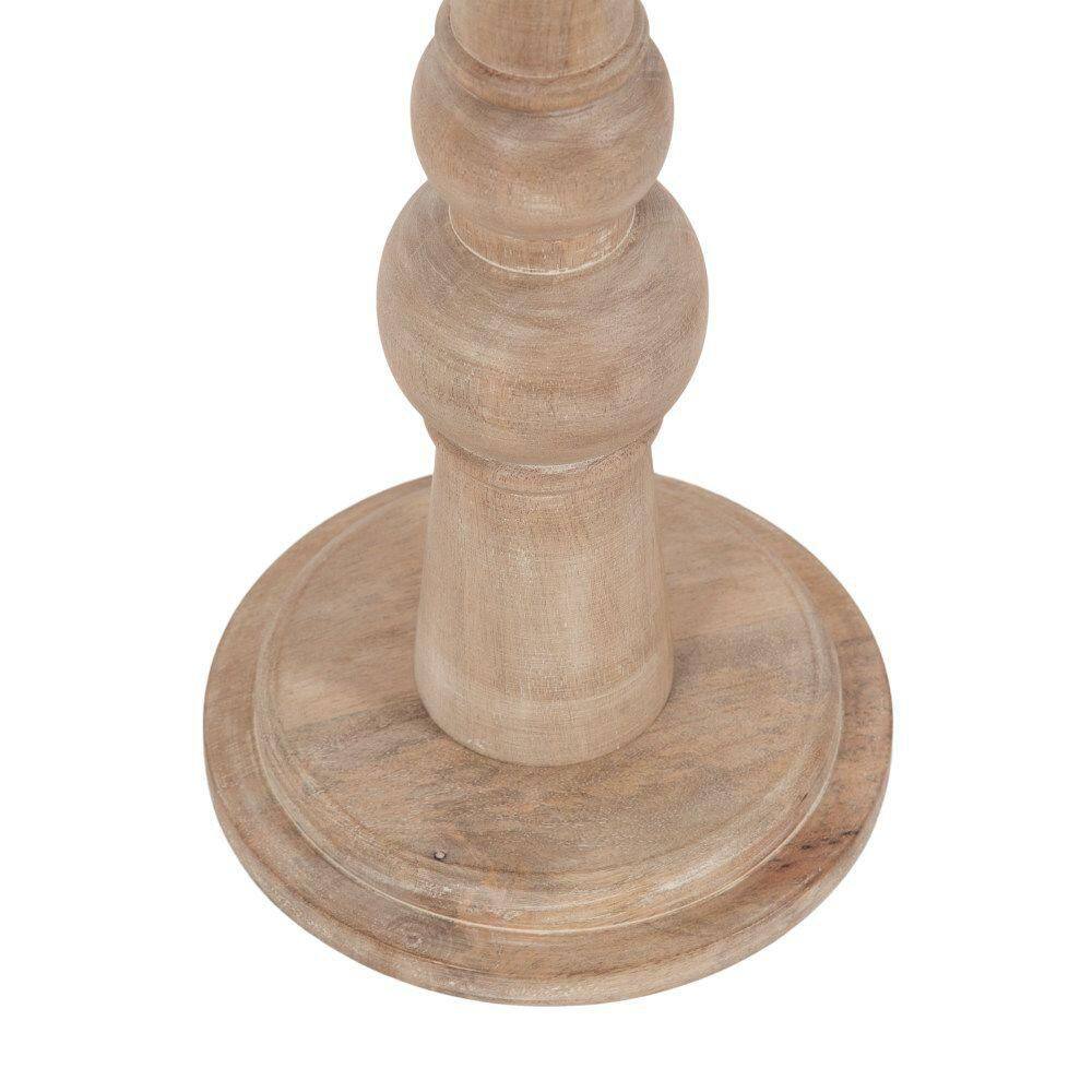 Wegner 8 in. White/Natural Round Marble End Table - thumbnail 8