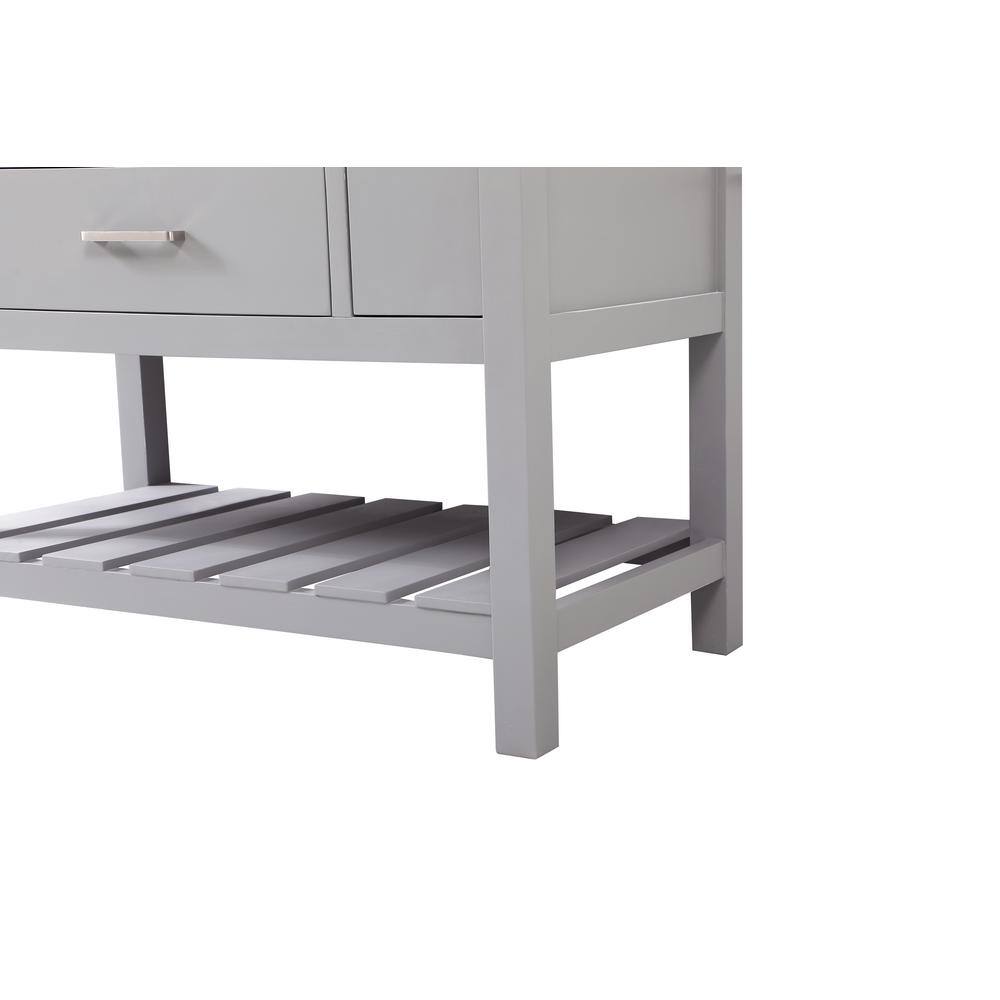Gray 42" Solid Wood and MDF Single Bathroom Vanity with Carrara Marble Top