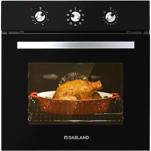 24 in. Built-In Single Electric Wall Oven with Convection Fan in Black