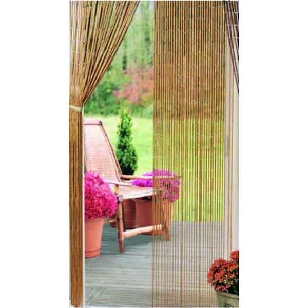 Bamboo Pink Flower Scene Beaded Handmade Curtain Beads Window Door 90 Strands 