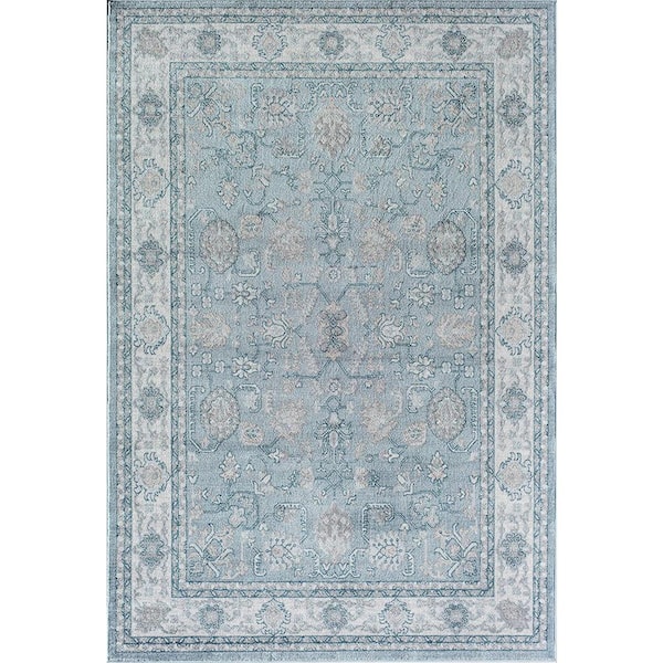 Rugs America Laurel Spring Rain Blue 8 ft. x 10 ft. Area Rug