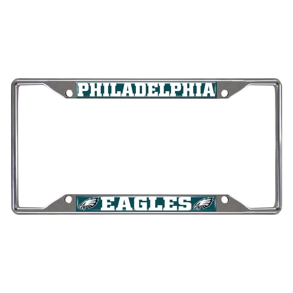 Philadelphia Eagles Chrome License Plate Frame Metal Tag Cover Carbon Fiber 