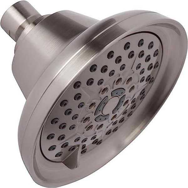 Unbranded Rainfall Showerhead 3-Spray Patterns with 2.5 GPM 5 in. Wall Mount Rain Fixed Shower Head in Brushed Nickel