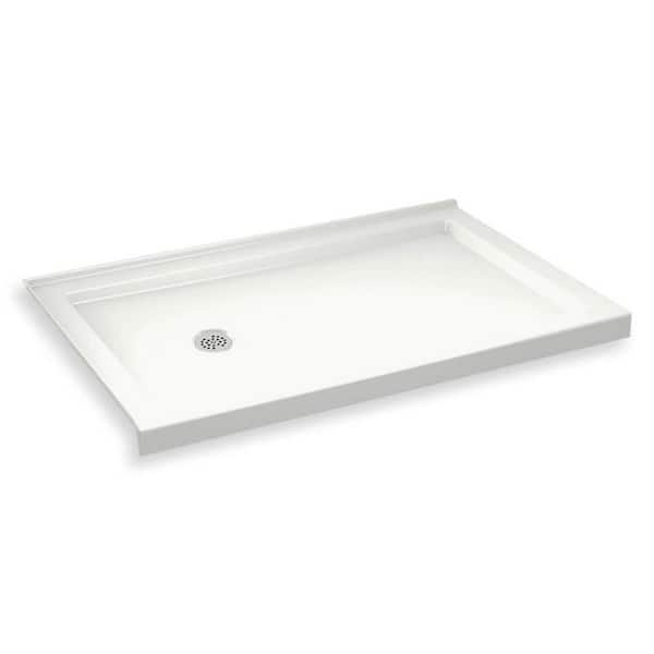 MAAX B3Round 36 in. x 60 in. Single Threshold Shower Base in White