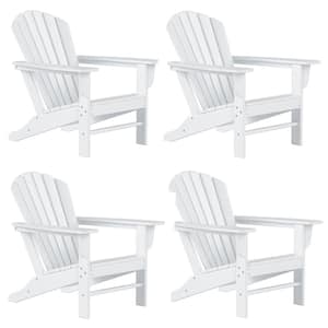MASON White HDPE Plastic Outdoor Adirondack Chair (Set of 4)