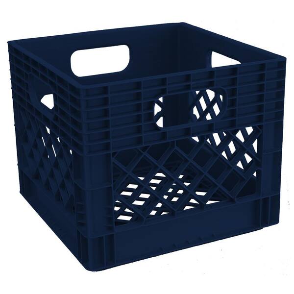 GSC Technologies 6.5 Gal. Milk Crate Storage Tote in Indigo