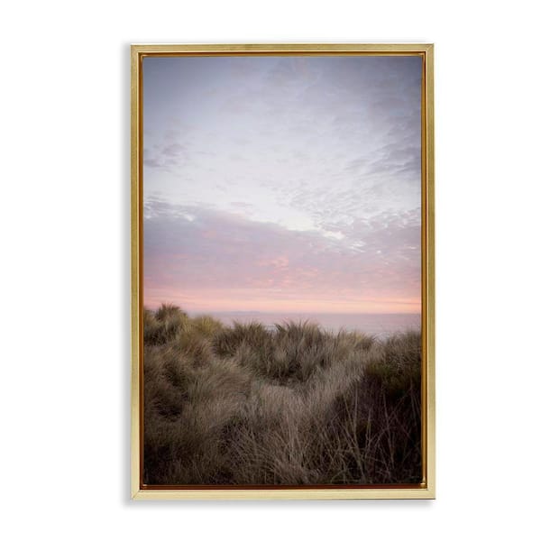 Ombre California Sunset by Crystal Lynn Collins Gold Floater Frame Nature Graphic Art Print 31 in. x 21 in.
