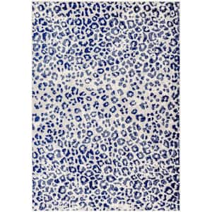 Kendall Blue/Gray Animal Print 5 ft. x 7 ft. Indoor Area Rug