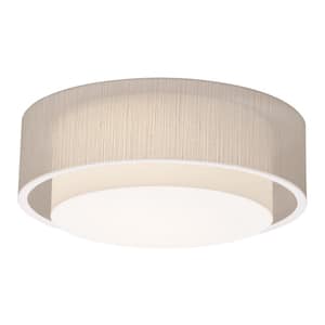 Sanibel 42-Watt White Integrated LED Flushmount with Jute Shade