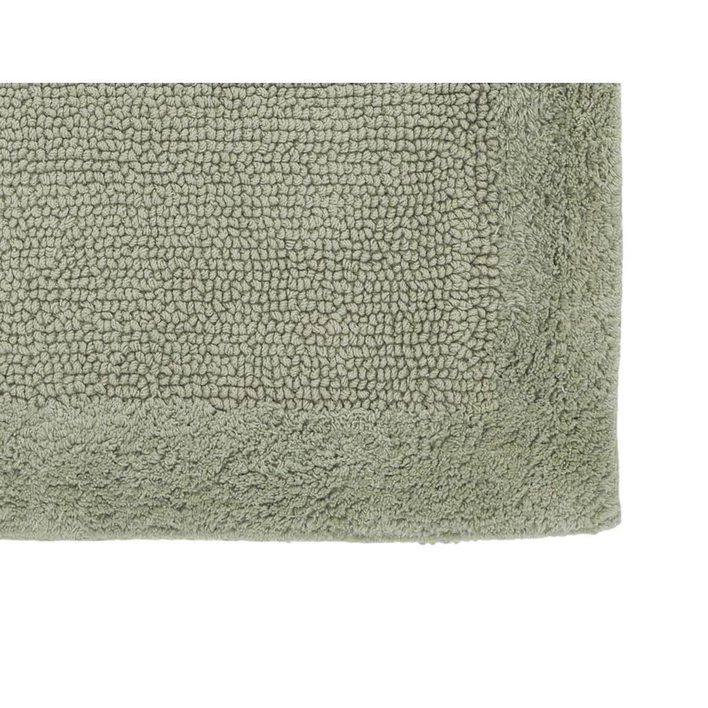 Edge Collection Dark Sage Cotton Tufted Reversible Bath Rug 17" x 24"