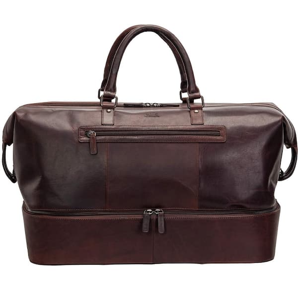 MANCINI Buffalo 12 .75" Brown Double Compartment Duffle bag