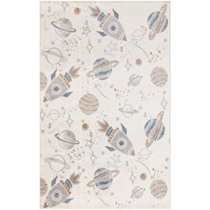 Astra Machine Washable Ivory Multicolor 3 ft. x 5 ft. Graphic Contemporary Area Rug