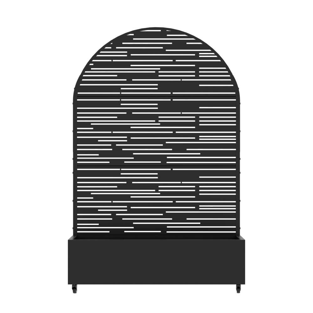 47 in. L x 16 in. W x 72 in. H Black Rolling Wrought Iron Round Planter Bed, Irregular Horizontal Strip Trellis (1-Pack) price history on PriceWatchPro