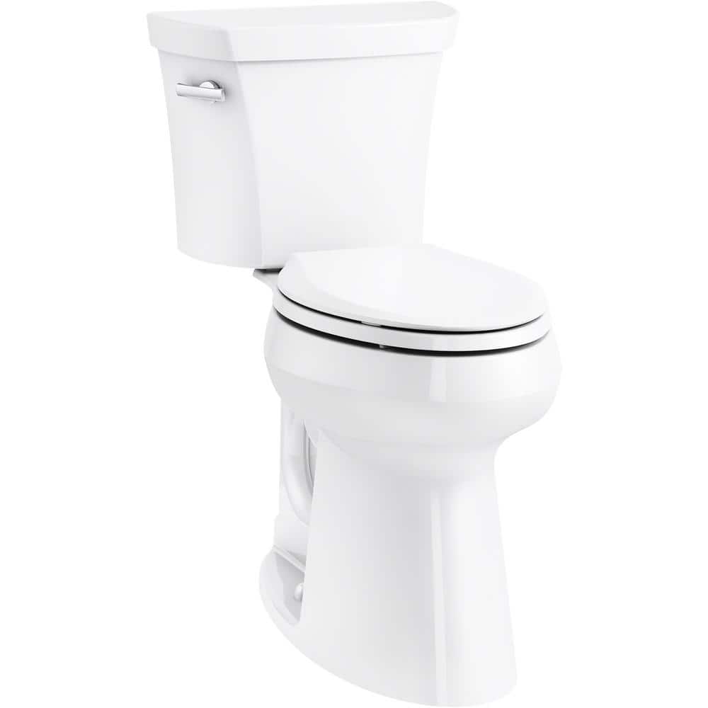 How To Adjust Water Level In Toilet Bowl Kohler KOHLER Extra Tall Highline 2-piece 1.28 GPF Elongated Toilet in White (2.5"  higher than Comfort Height) (Seat Not Included) 25224-0 - The Home Depot