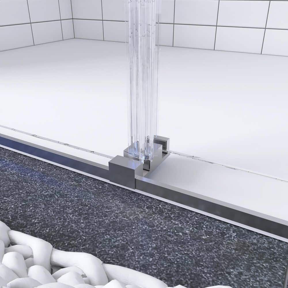 60" Frameless Chrome Glass Double Sliding Shower Door