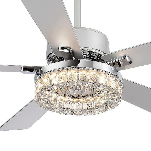 Lamober Joseph 52 in. Integrated LED Indoor Satin Nickel Ceiling Fan