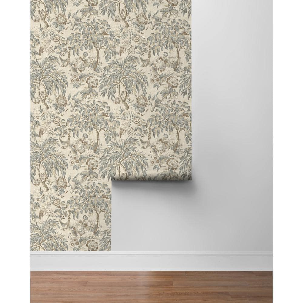 Stone Scenic Botanical Peel and Stick Vinyl Wallpaper