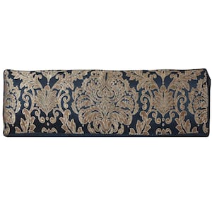 Modena Navy Polyester Bolster Decorative Throw Pillow 15 x 52 in.