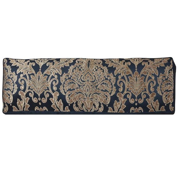 Unbranded Modena Navy Polyester Bolster Decorative Throw Pillow 15 x 52 in.