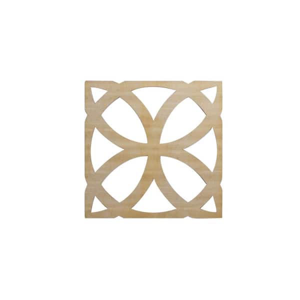 Ekena Millwork 7-3/8 in. x 7-3/8 in. x 1/4 in. Hickory Extra Small Daventry Decorative Fretwork Wood Wall Panels (10-Pack)