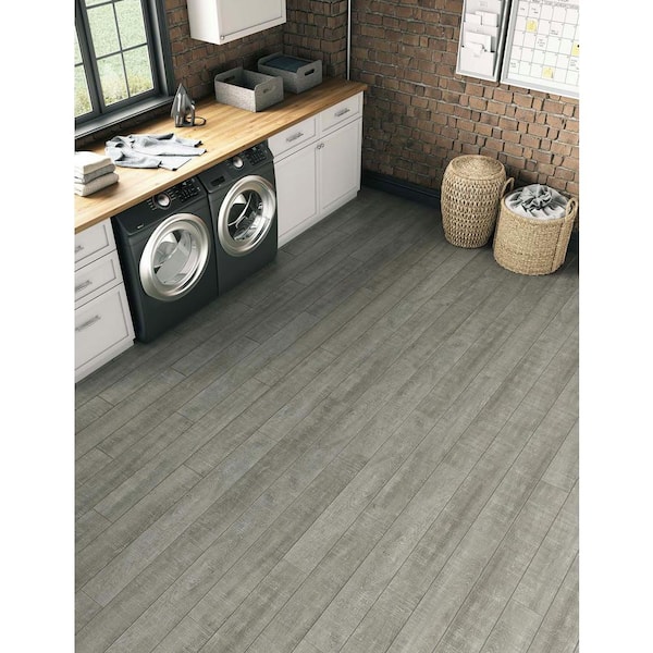DuraDecor Weekend Warrior Roughcut Lumber Greige 3 MIL x 4-in W x 36-in L Peel & Stick Water Resistant Lux Vinyl Flg (20 sf/case)