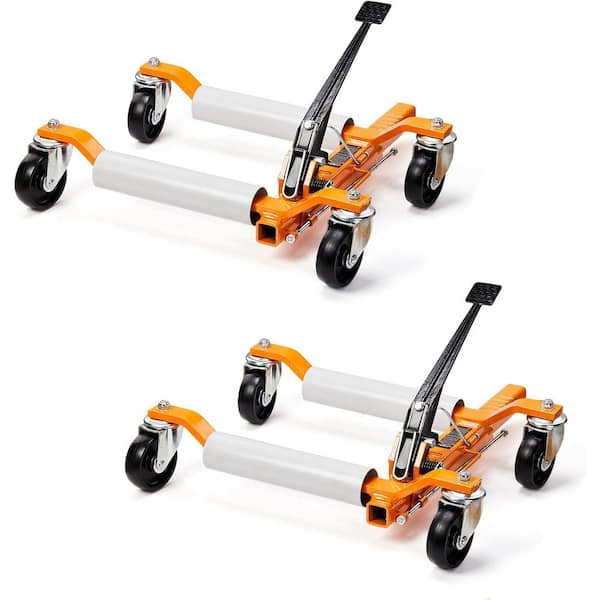 1500 lbs. Capacity Mechanical Car Wheel Dolly in Orange 2-Pack