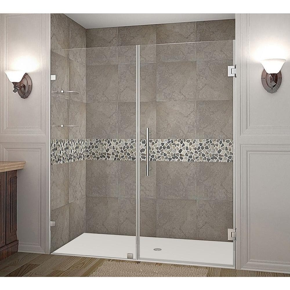 Nautis GS 72" Clear Tempered Glass Frameless Hinged Shower Door