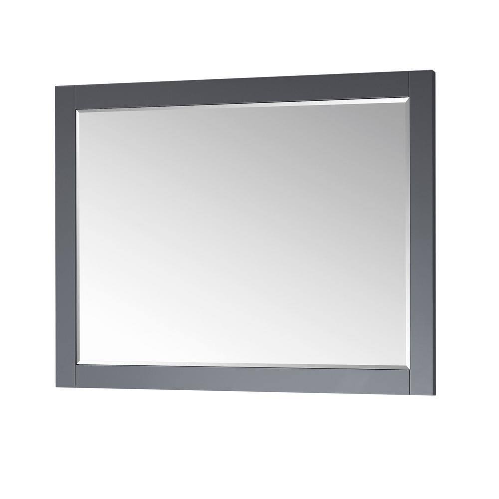 Elegant Ivy 48" Gray Wood Framed Rectangular Bathroom Mirror