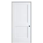 Shaker Flat Panel 34 in. x 80 in. Left Hand Solid Core Primed HDF Single Pre-Hung Interior Door with 4-9/16 in. Jamb