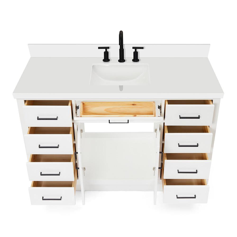 Hepburn 55" White Freestanding Single Basin Vanity Set