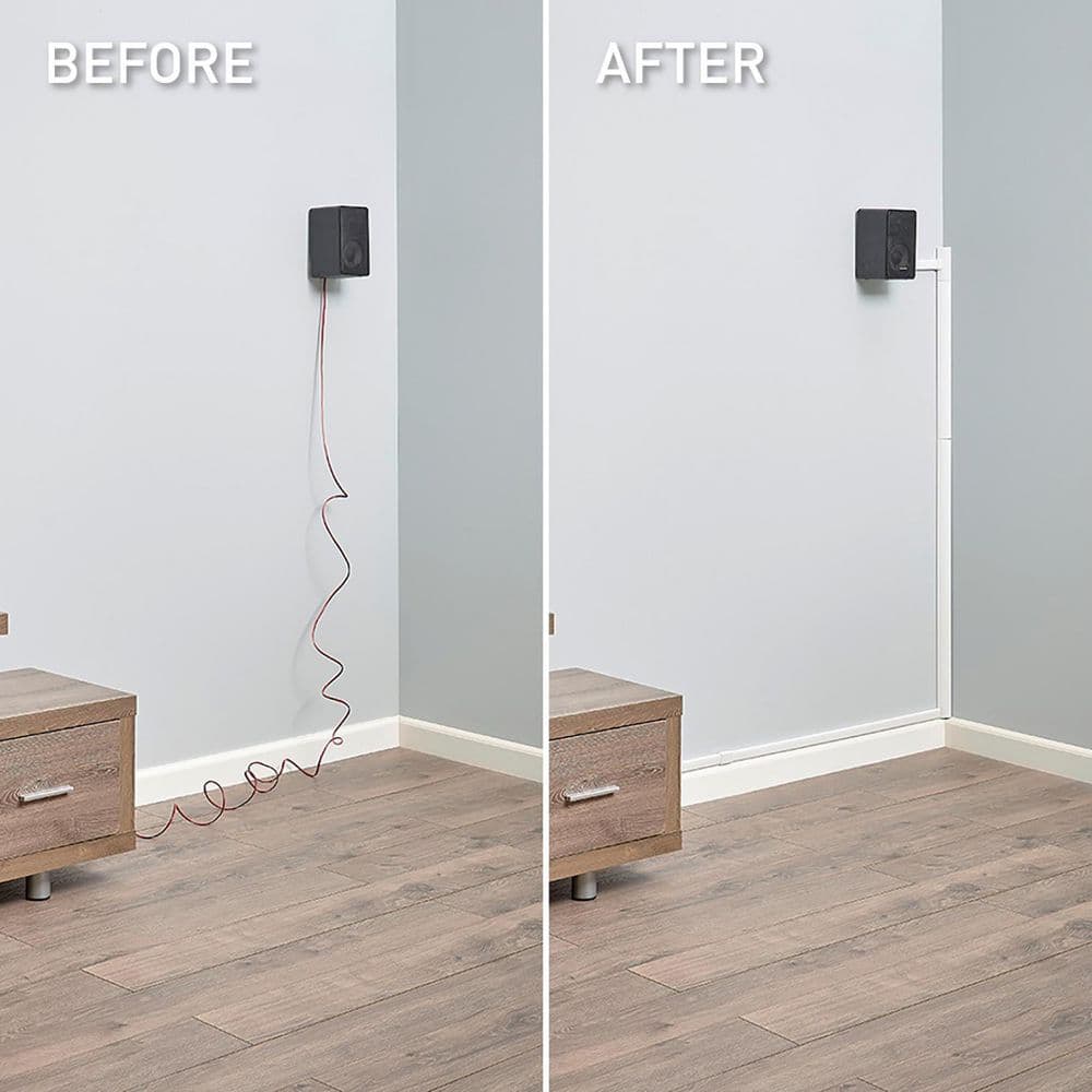 White 5-Foot Plastic Cord Hider Channel