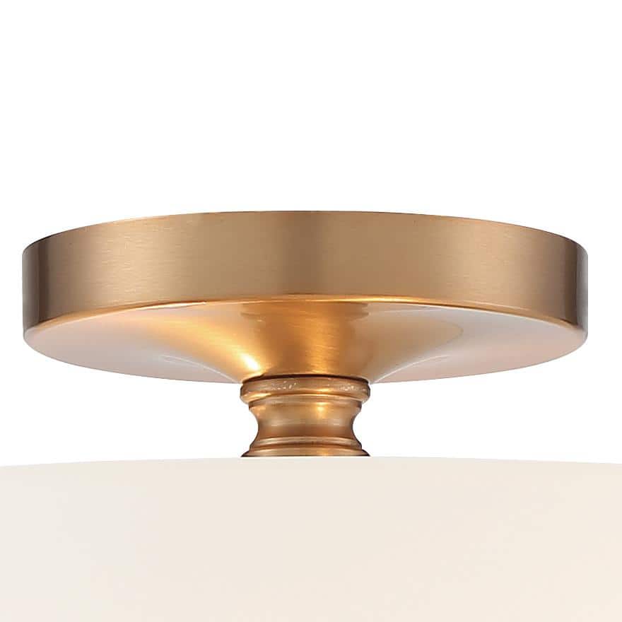 Vibrant Gold Glass Drum LED Indoor/Outdoor Ceiling Light
