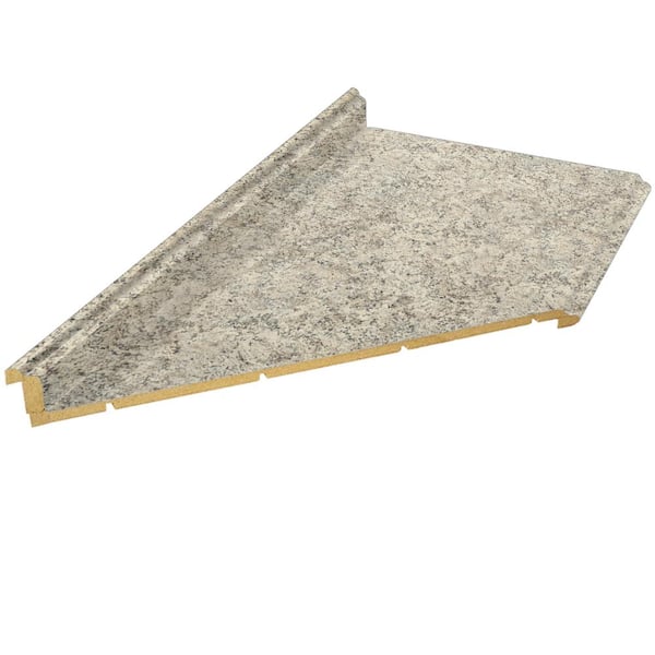 10ft. LH Miter Laminate Countertop in Textured Typhoon Ice with Full Wrap Ogee Edge