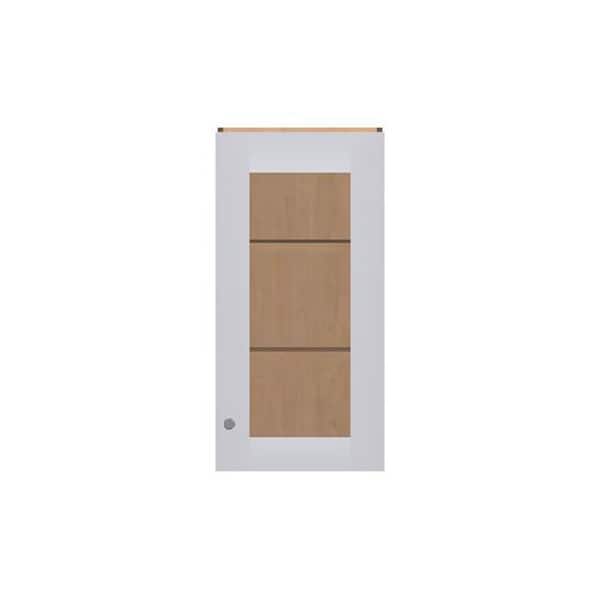 Pembroke Recessed 18 in. W x 30 in. H x 12 in. D in Painted White Plywood Assembled Frosted Glass Wall