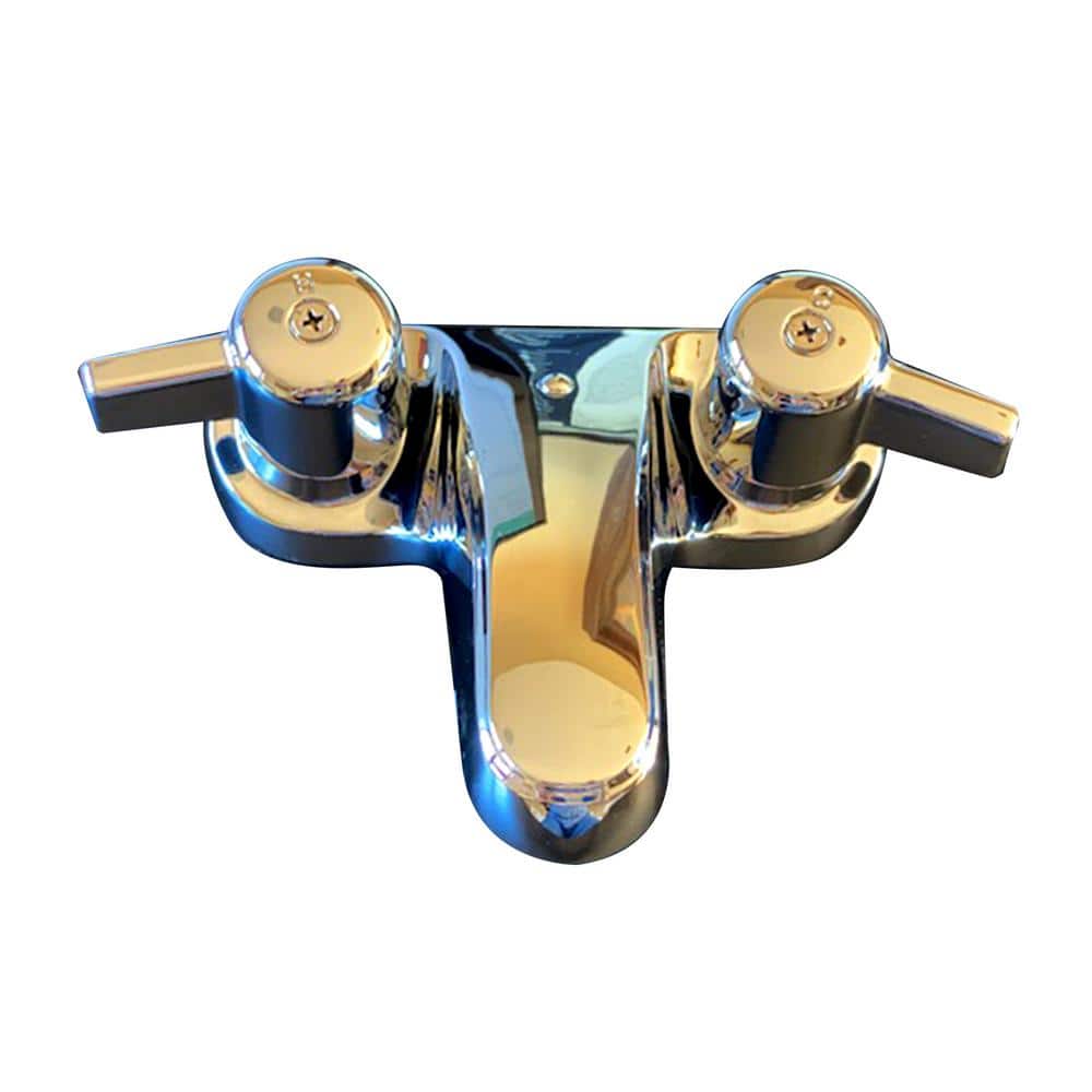 Chrome 2-Handle Centerset Bathroom Faucet with Drain Assembly