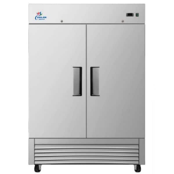 54 in. W 49 cu. ft. NSF Commercial 2-Door Reach in Upright Refrigerator in Stainless Steel