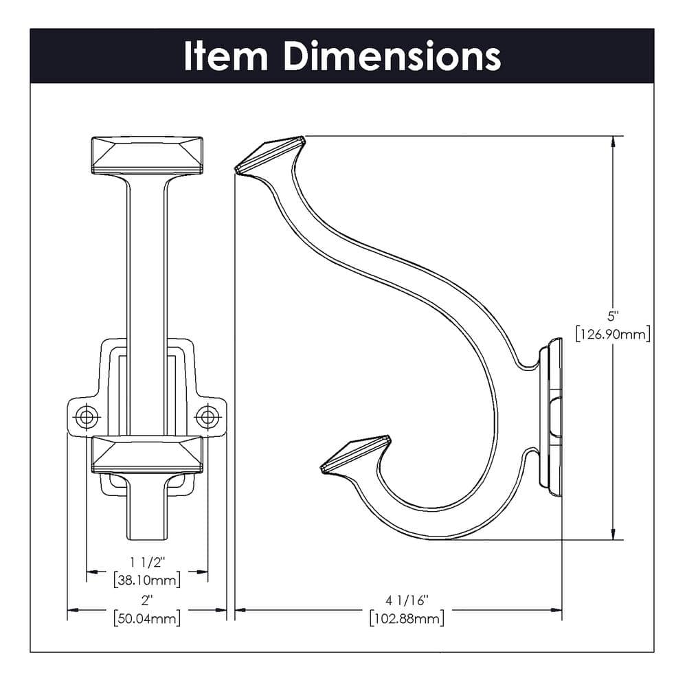 Large Oil-Rubbed Bronze Double Wall Hook