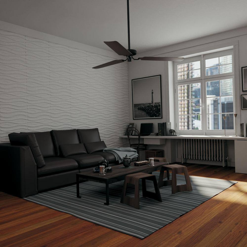 White Textured 3D PVC Decorative Wall Panels, 19.63" x 19.63", 10-Pack