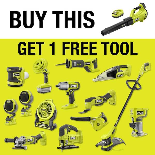 ONE+ HP 18V Brushless Whisper Series 130 MPH 450 CFM Cordless Battery Leaf Blower with 4.0 Ah Battery and Charger