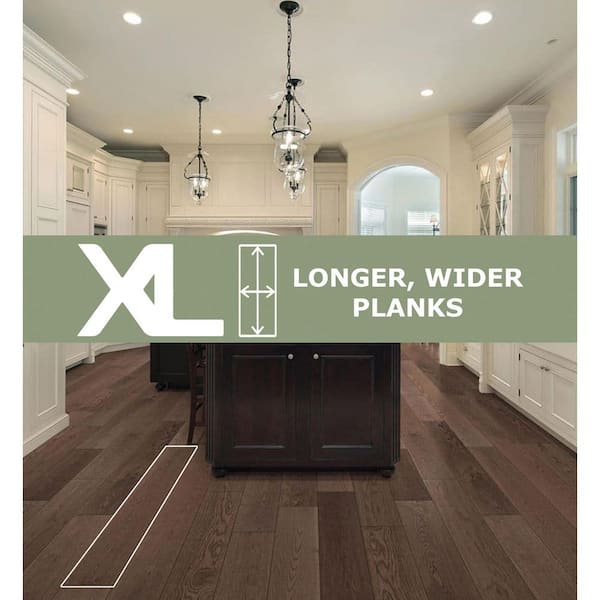 Pueblo XL Euro Oak 9/16 in. T x 8.66 in. W Tongue and Groove Wire Brushed Engineered Hardwood Flooring (31.25 sqft/case)