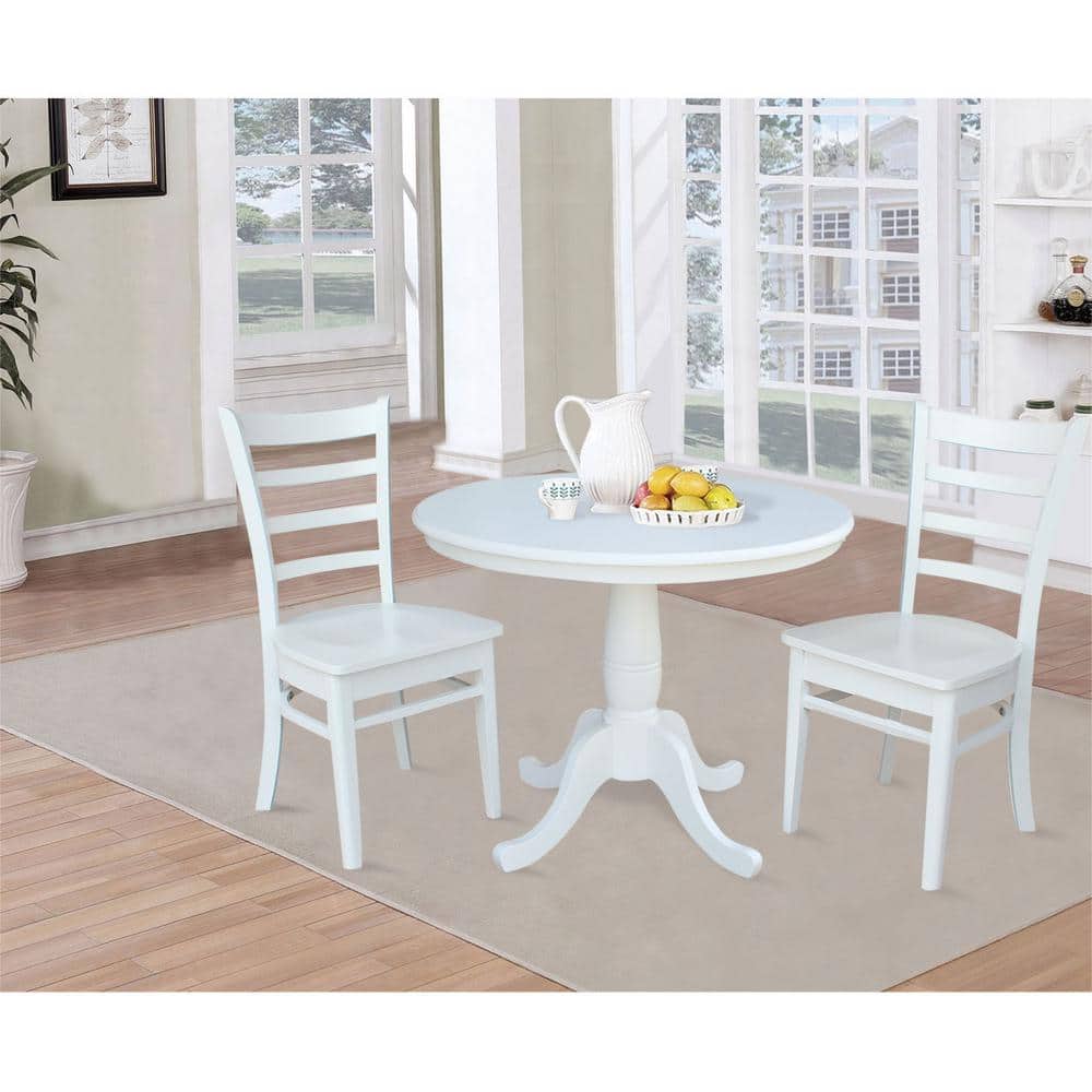 Farmhouse Elegance 50" Extendable Round Wood Dining Table in White