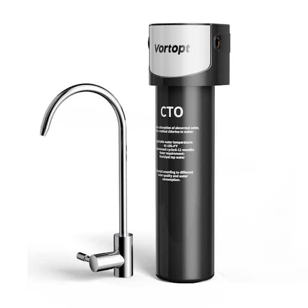 Vortopt Under Sink Water Filter System - NSF/ANSI 42 Certified Water Purifier, 19000 Galloons Large Flow Flux