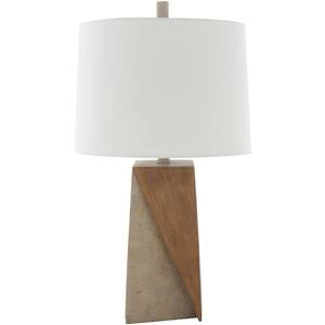 Bridport 25 in. Multi-Color Indoor Table Lamp with White Barrel Shaped Shade