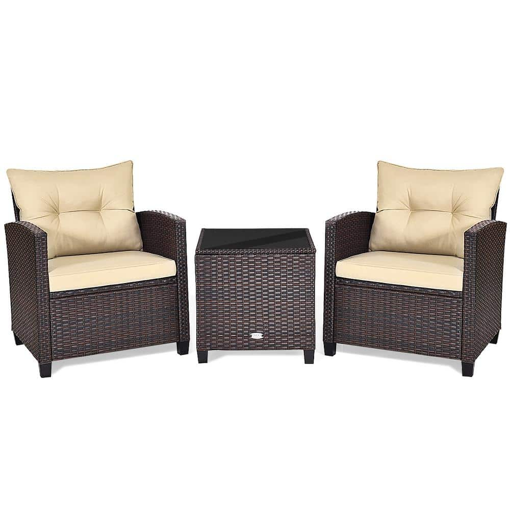 3 piece rattan