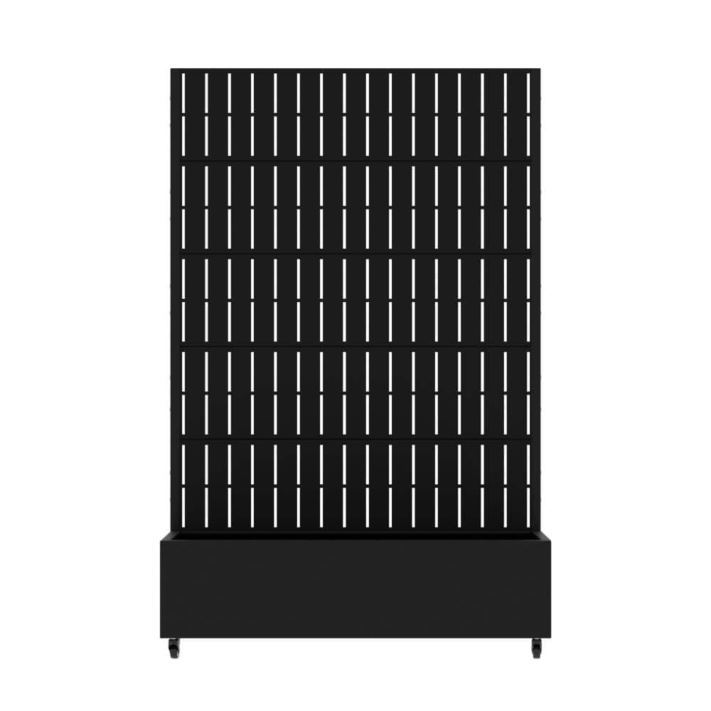 47 in. L x 16 in. W x 72 in. H Black Rectangular Vertical Fence Trellis Outdoor Iron Planter (1-Pack) price history on PriceWatchPro