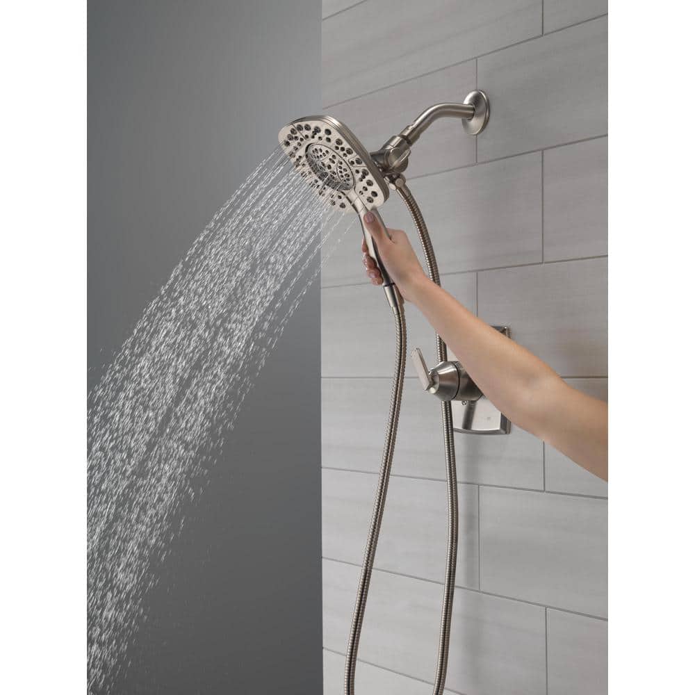 Stainless Steel Square Dual Shower Head with Handheld Spray