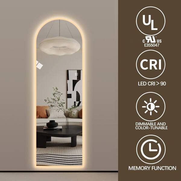 Miscool Avex 21 in. W x 65 in. H Arch Frameless LED Full Length