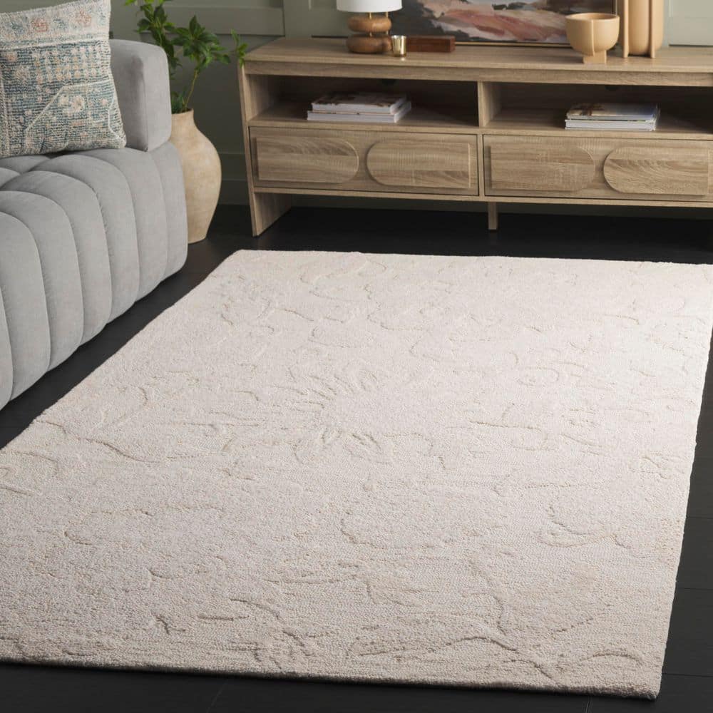 Blossom 6 ft. x 6 ft. Square Ivory Garden Floral Area Rug price history on PriceWatchPro