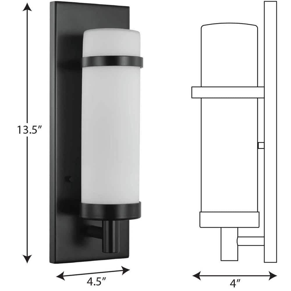 Matte Black Etched Opal Glass Dimmable Wall Sconce
